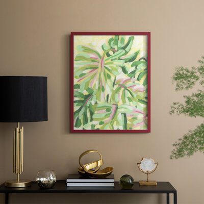 Expressive Palms II Framed Print - Solid Wood