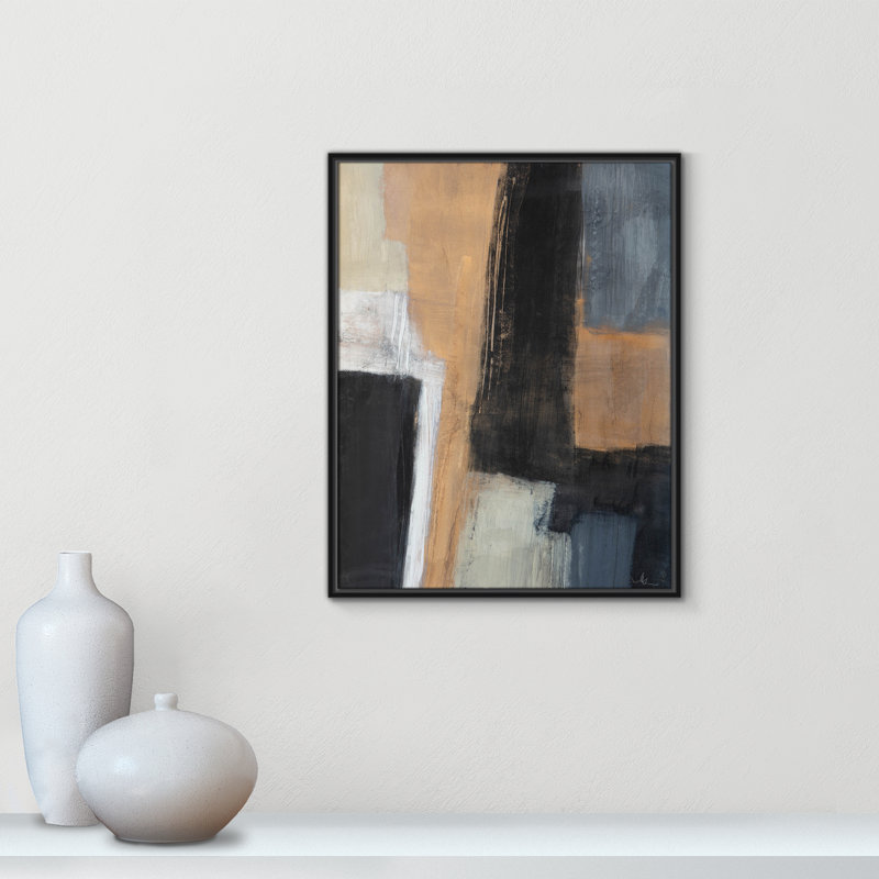 Calderon Karl Metallic Slate I, reproduction d'art sur toile, H 29,5 po x l 23,5 po x P 2 po, Noir