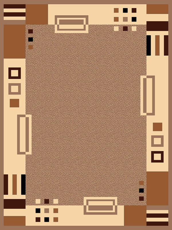 Tapis brun Franny Picasso, Rectangle 5 pi 3 po x 7 pi 9 po