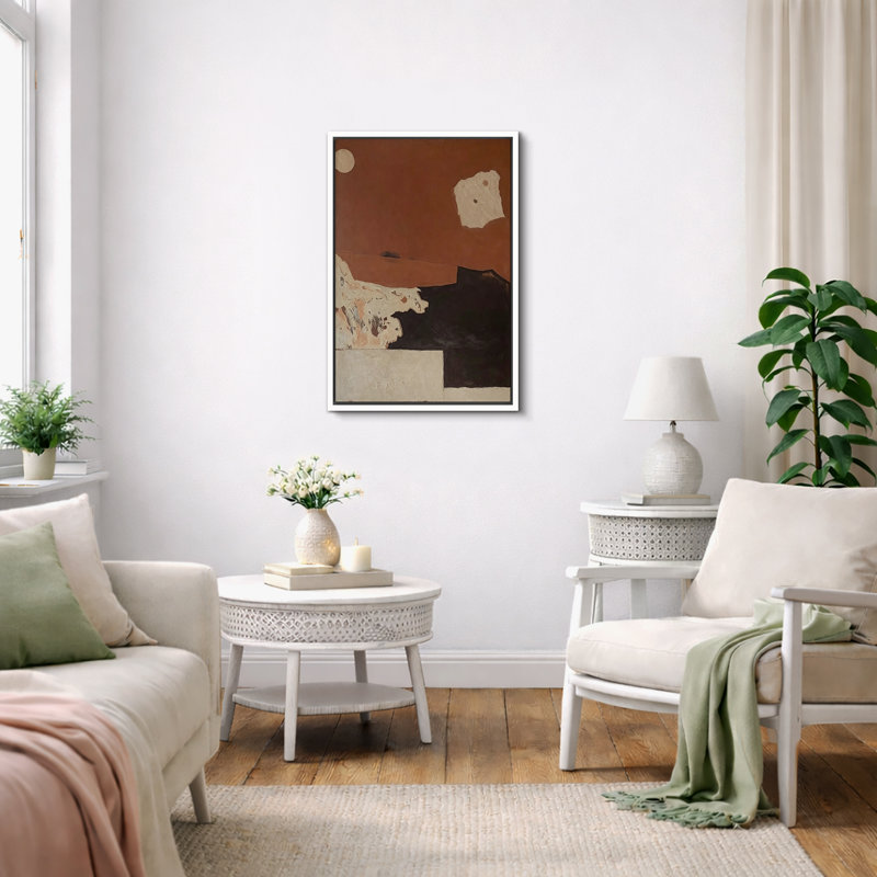 Œuvres abstraites rouges et noires, images de salon, impression sur toile encadrée, H 36 po x l 24 po x P 1,5 po, Cadre blanc