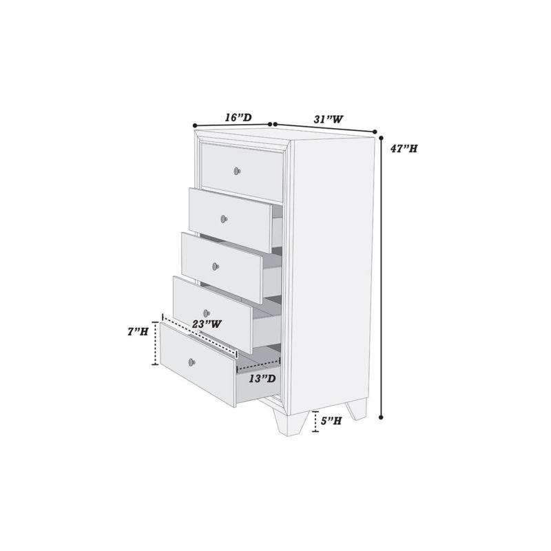 Commode 5 tiroirs Ashoka