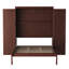 Lit double pour chambre d'amis, 2 armoires-penderie et tablette de rangement, plateforme pliable, noyer, mobilier peu encombrant-203644012-203644013
