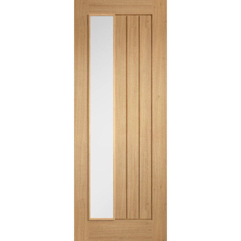 Mexicano Offset Glazed Internal Door, 68.6cm x 198.1cm, Brown