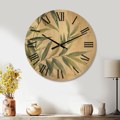 Serene Bamboo Grove I - Grande horloge murale en bois Zen