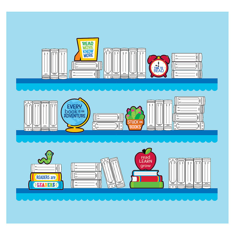 Fun Express Classroom Book Tracker Bulletin Board Set - 64 Pc.