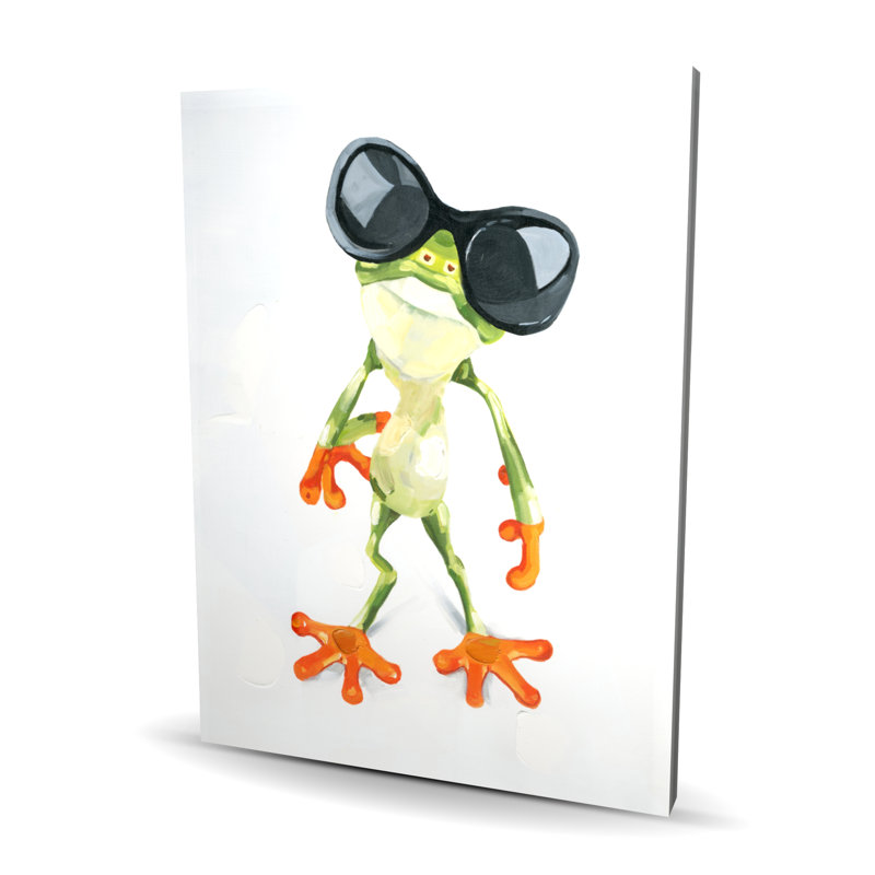 Drôle de grenouille avec lunettes de soleil - décor de chambre à coucher noir