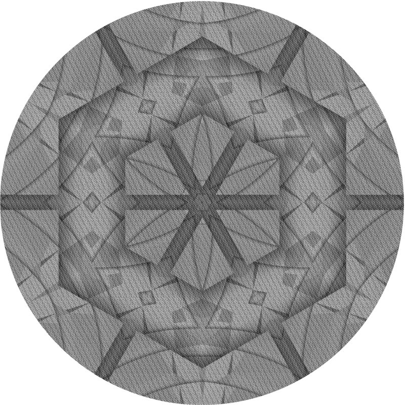 Tapis gris, Rond 5 pi