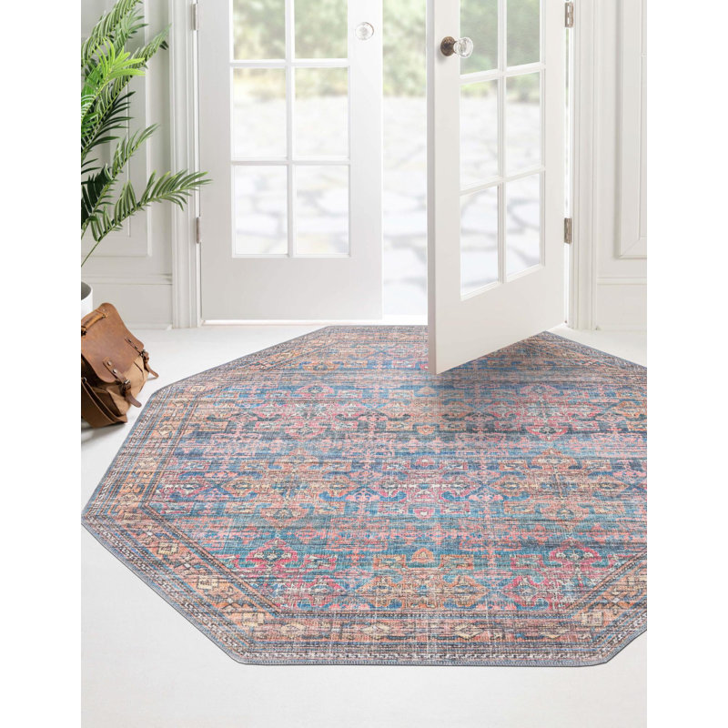 Tapis bleu tissé à la machine Hadsell