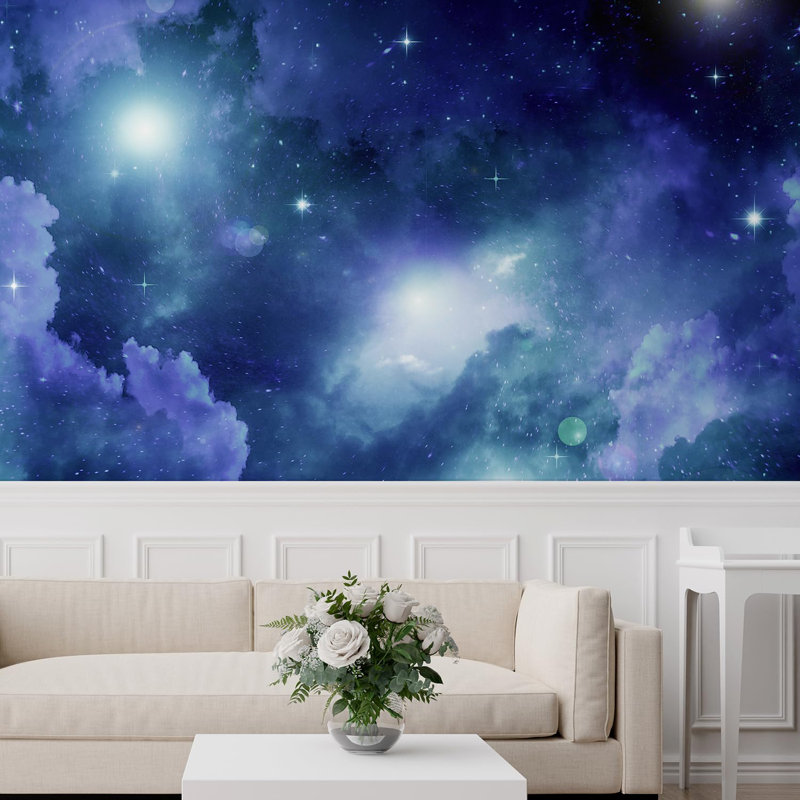 Planet In Outer Space Galaxy Peel & Stick Border, 72" L x 120" W