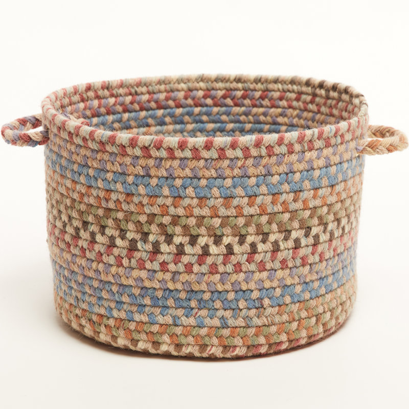 August Grove® Fabric Decorative Basket, Ivory, 8" H x 10" W x 10" D, 23 qts.