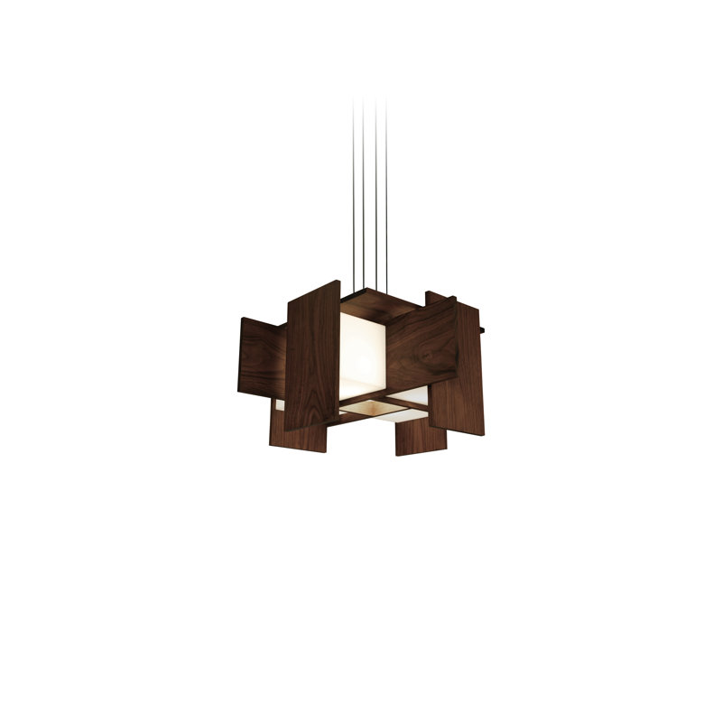 Muto 5 - Light LED Pendant, Dark Stained Walnut, 3500K (Cool)