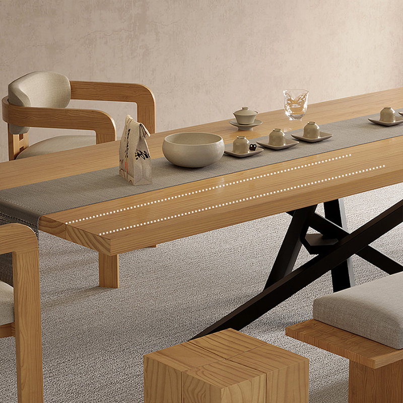 Table de salle à manger Burlywood, H 29,53 po x L 62,99 po x l 31,5 po