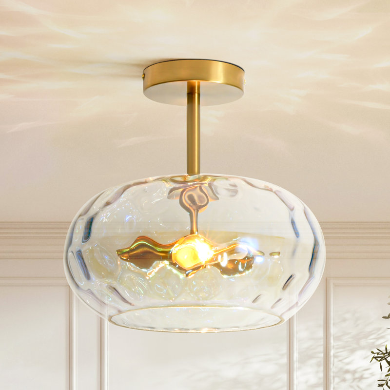 Moncia 2 - Light Semi Flush Mount Ceiling Light for Hallway, 7" H x 11.8" W x 11.8" D, 2, 60 W