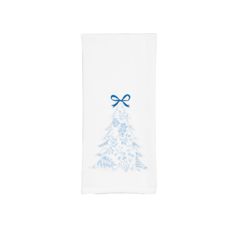 Arbre de Noël glacial avec serviette ruban