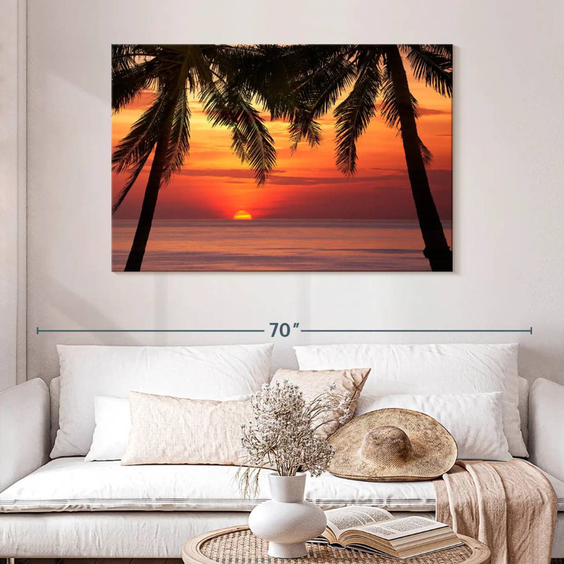 Coucher de soleil sur la plage de Gillard, H 32 po x l 48 po