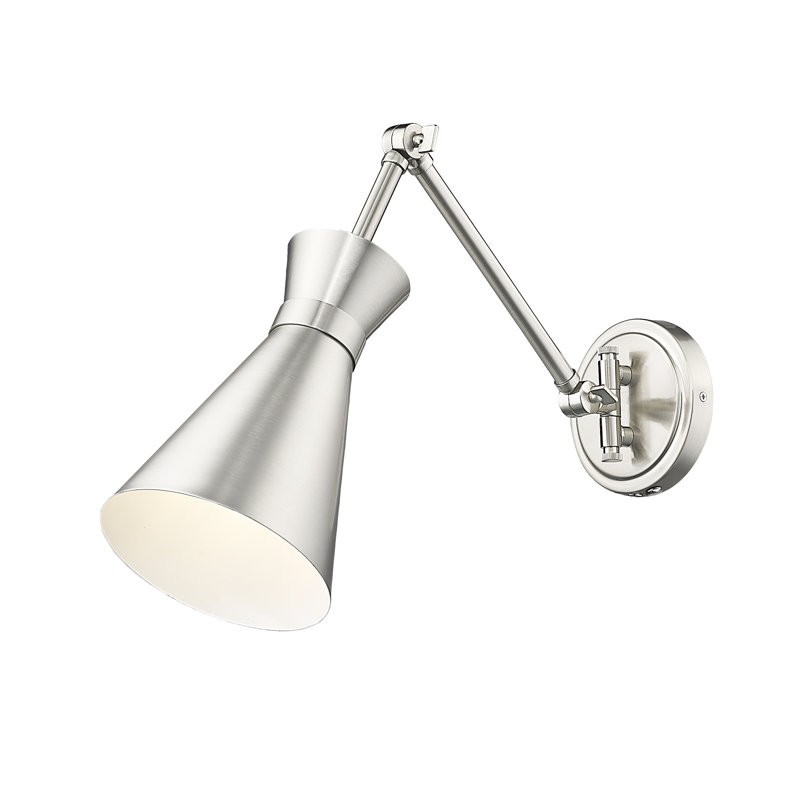 Xaine Steel Swing Arm Sconce, Brushed Nickel, Brushed Nickel