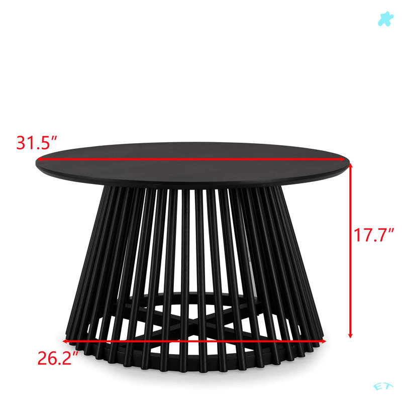 Table basse moderne et minimaliste, table basse en bois massif, Noir, noir, noir, noir