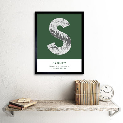 Sydney Australia City Map - Single Picture Frame Typography