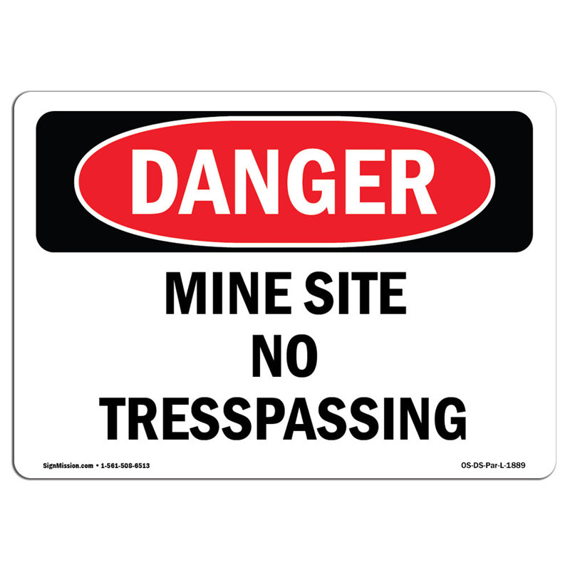 Panneau de danger OSHA, H 12 po x l 18 po x P 0,1 po