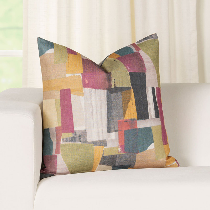 Color Block Throw Pillow, 16" H x 16" W