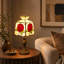 Lampe de table haute rose de 15 pouces, lampe florale décorative de style rétro avec ampoule