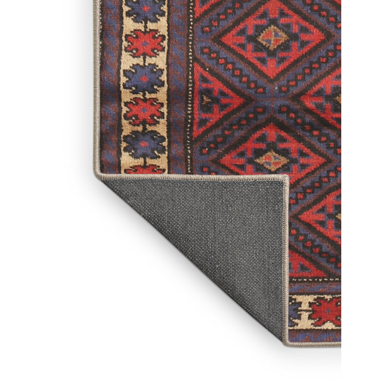 Tapis brun / bleu Southwestern, Rectangle 4 pi x 6 pi
