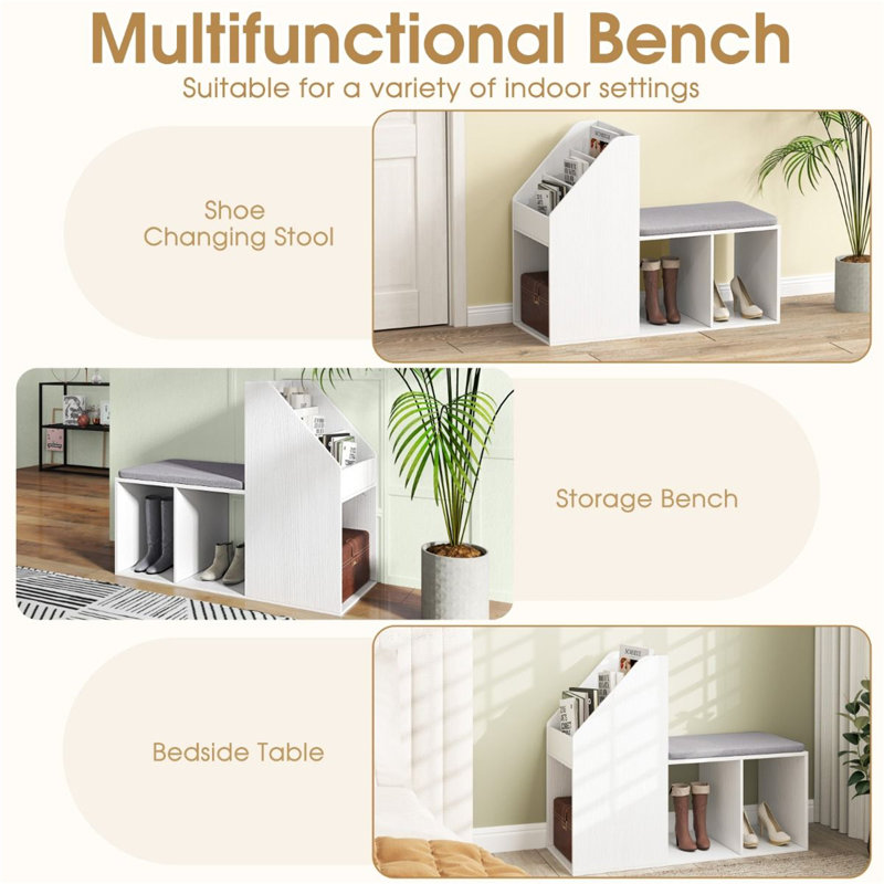3 Pair Shoe Storage Bench