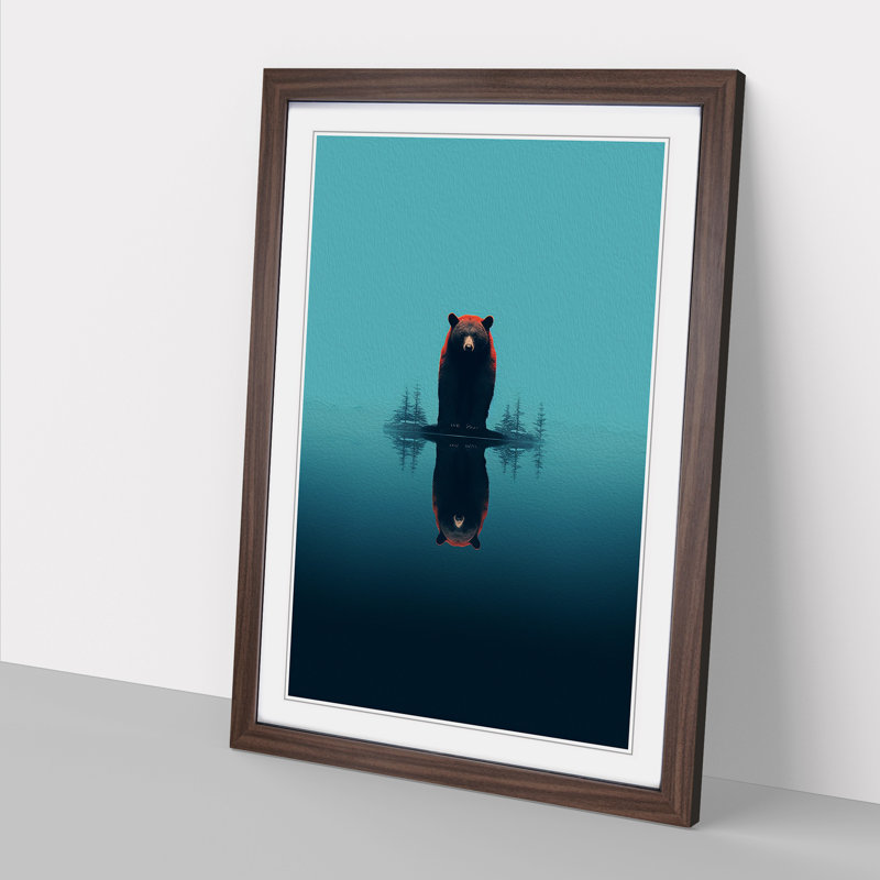 Single Picture Frame Print on Wood, 34cm H x 25cm W, Walnut Framed