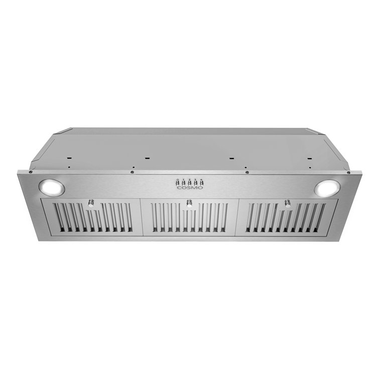 Cosmo 36 in. Lumin Collection Ducted Insert Range Hood, Button Controls, LED Lights, Permanent Filters, Stainless Steel