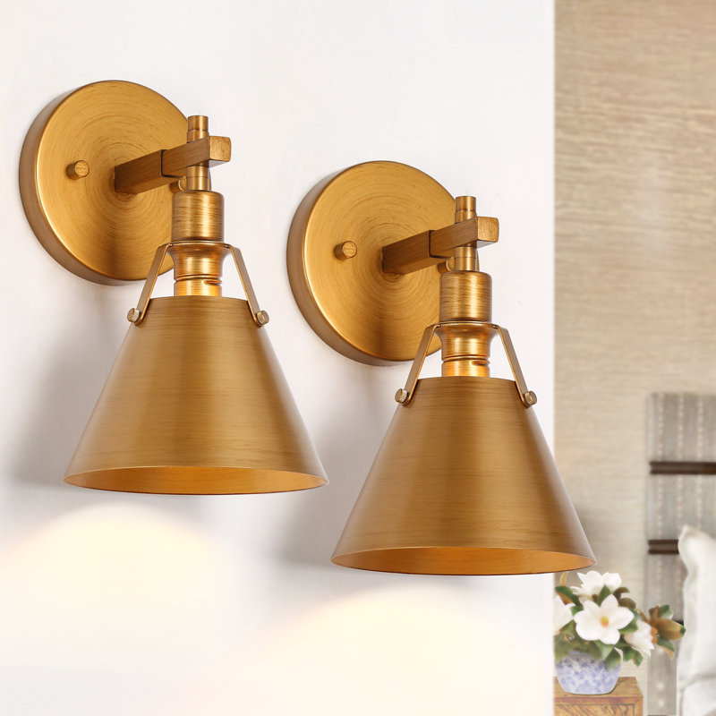 Bianco Small 1 - Light Dimmable Armed Sconce, Brown Brass