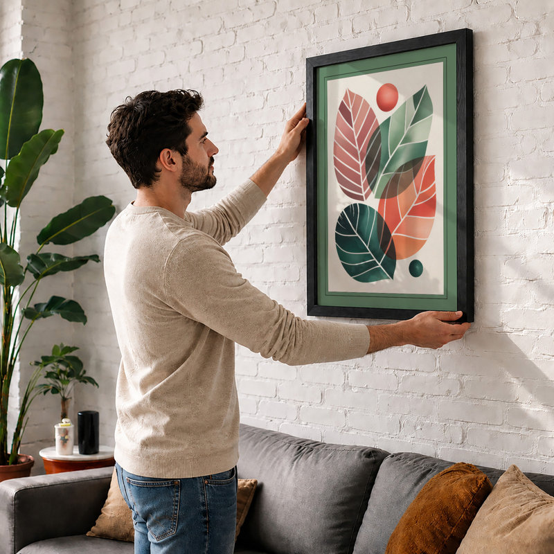 Geometric Leaf Forms Modern - Print, Unframed, A1 - 84.1 x 59.4 cm