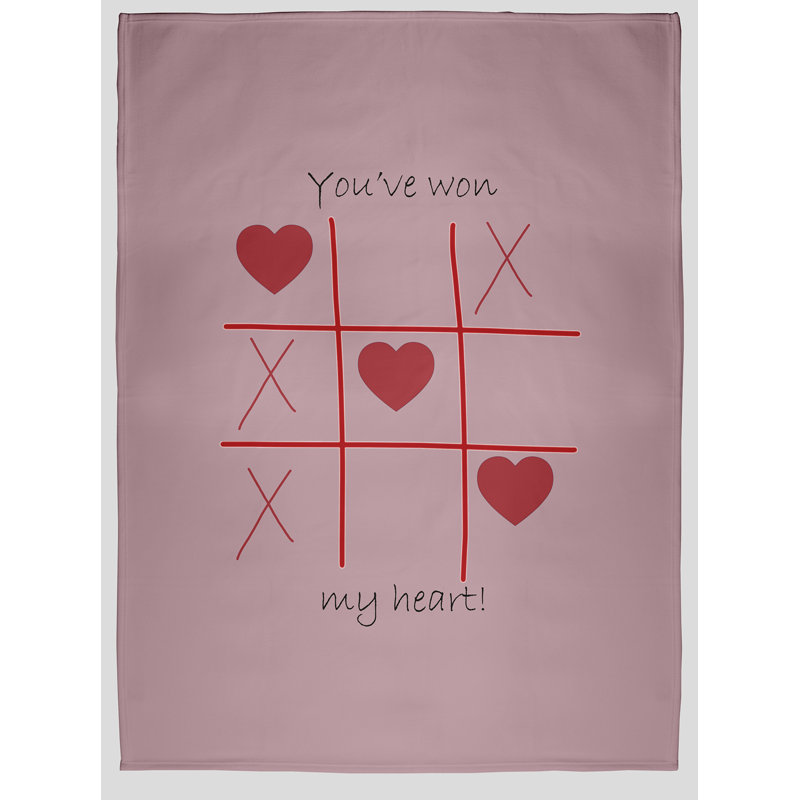 Jeté pour la Saint-Valentin 50 po x 60 po You You Won My Heart, L 50 po x L 60 po, Mauve romantique