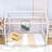 Montessori-Inspired House-Shaped Metal Floor Bed With Roof-228661973-228661970