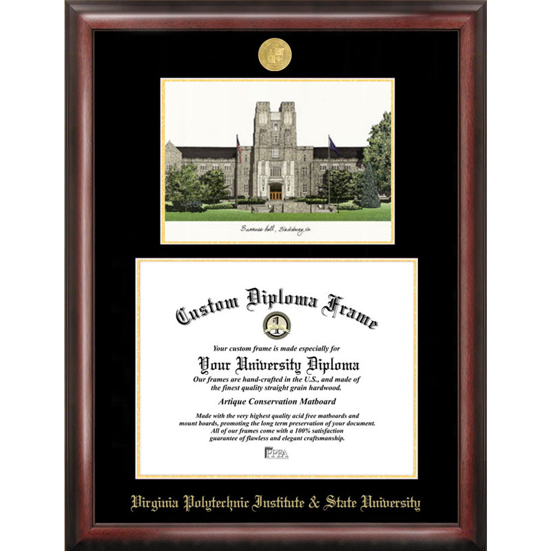 NCAA Virginia Tech Diploma Lithograph Picture Frame