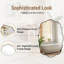 Miroir de salle de bain ovale contemporain festonné ondulé | Cadre en acier inoxydable-33459539-33177309
