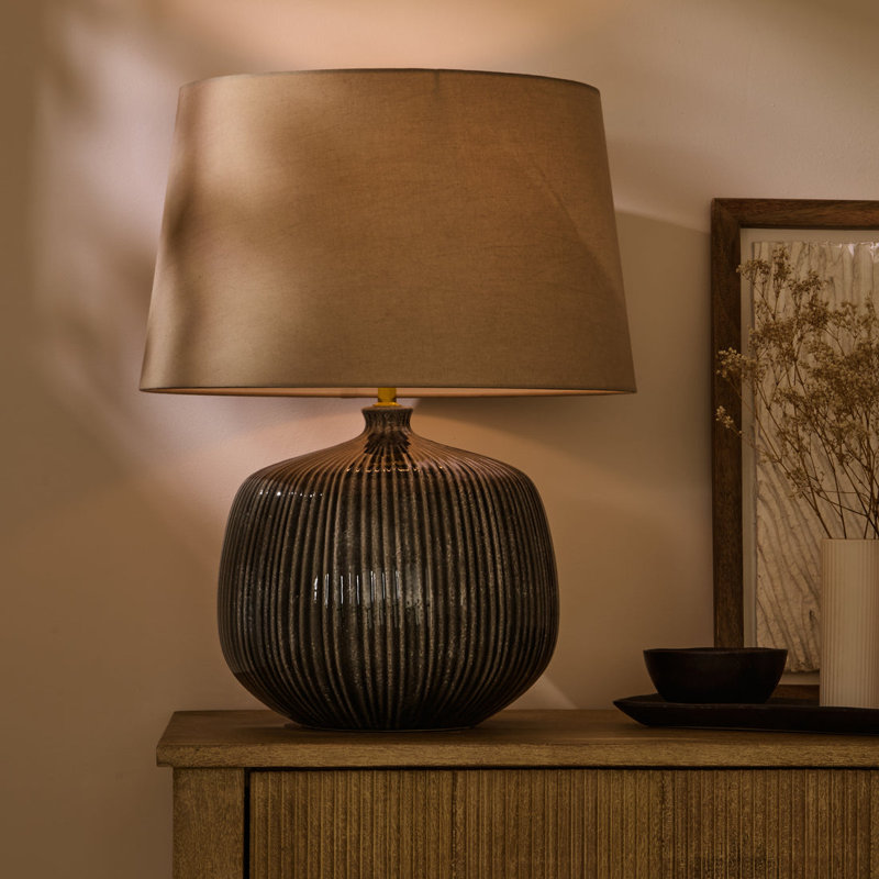 Ceramic Lamp, Taupe, Yes