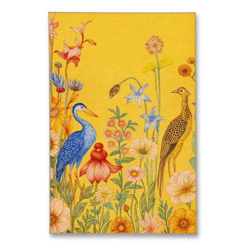 Tapis orange tissé lavable Mosso, 4'11" x 7'7"