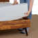 Georgina Solid Wood Platform Bed Frame with Headboard, Mid Century Geometric Pattern