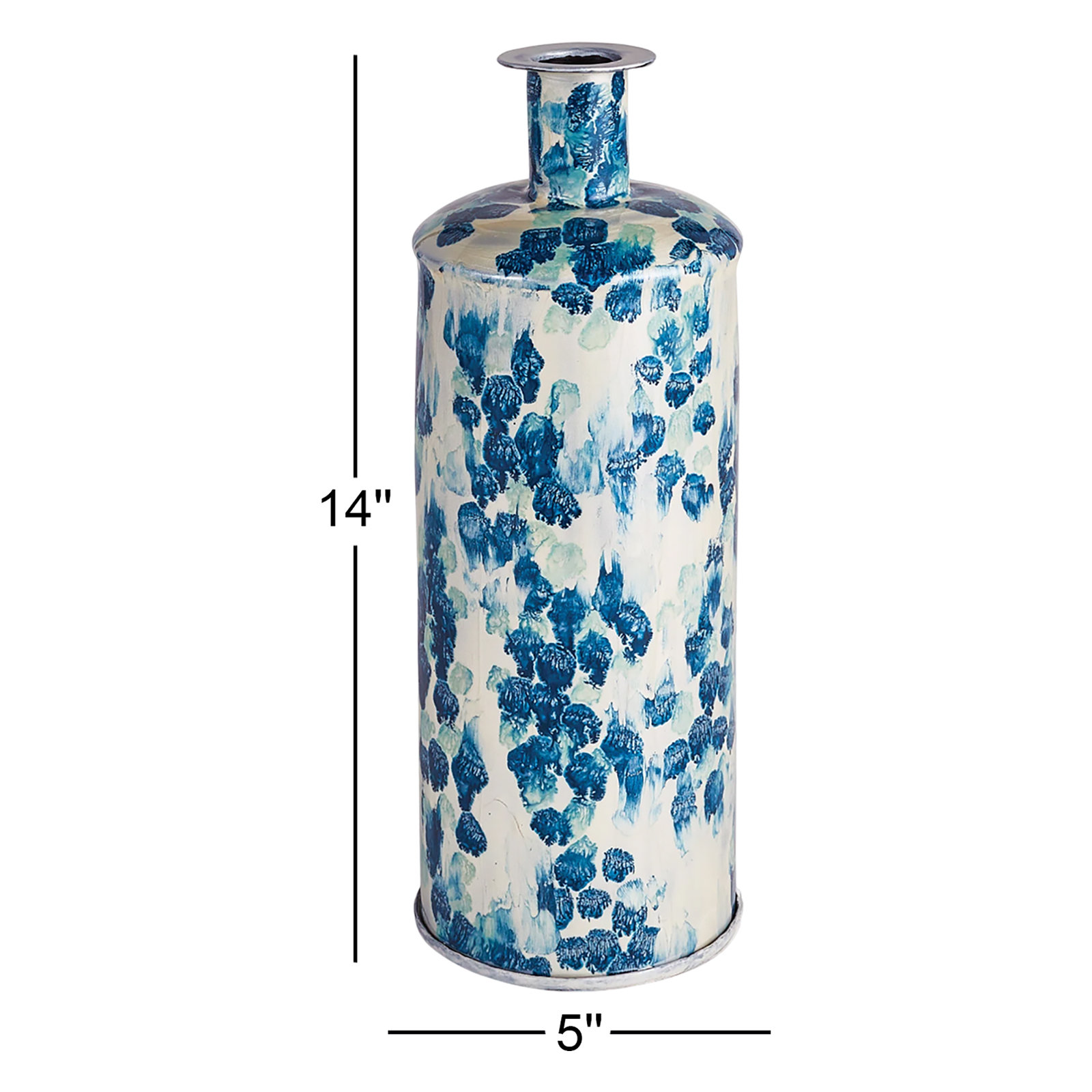 Handmade Metal Table Vase, 14" H x 5" W x 5" D