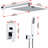 Modern Chrome 10" Square Wall Mounted Rain Shower System With Handheld And Brass Valve-123111671