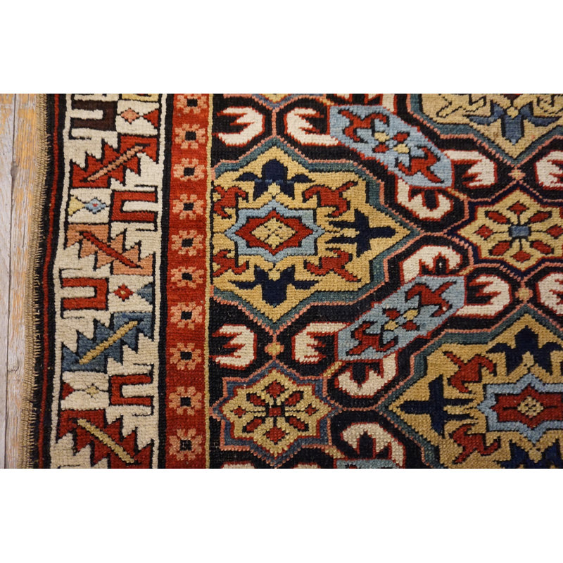 Rare 19th Century Antique Caucasian Allover Tribal Geometric Kuba Rug