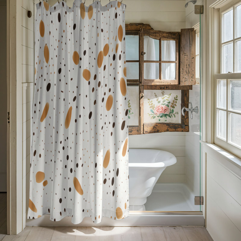 Brown Splatters - Rideau de douche Premium, H 74 po x l 71 po