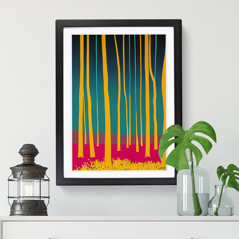 Spring Forest Abstract Vol.2 - Single Picture Frame Print, Black, 34cm H x 25cm W x 2cm D