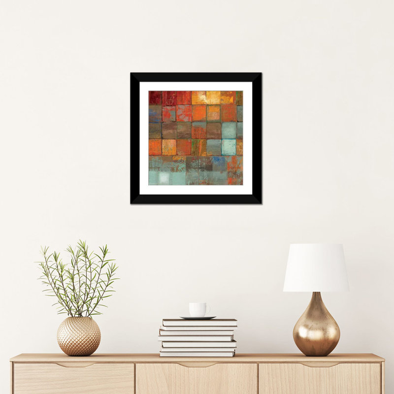 «Ecetera II», reproduction sur toile, H 24 po x l 24 po x P 1 po, Papier d'art encadré noir, Blanc