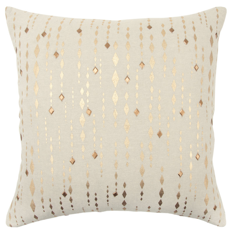 Geometric Cotton Throw Pillow, Gold