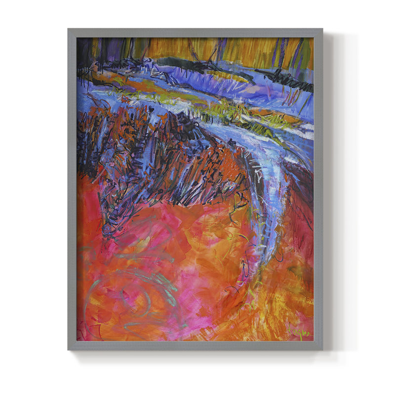 «Vibrant Flow I», reproduction encadrée - bois massif, Cadre simple gris, H 10 po x l 8 po
