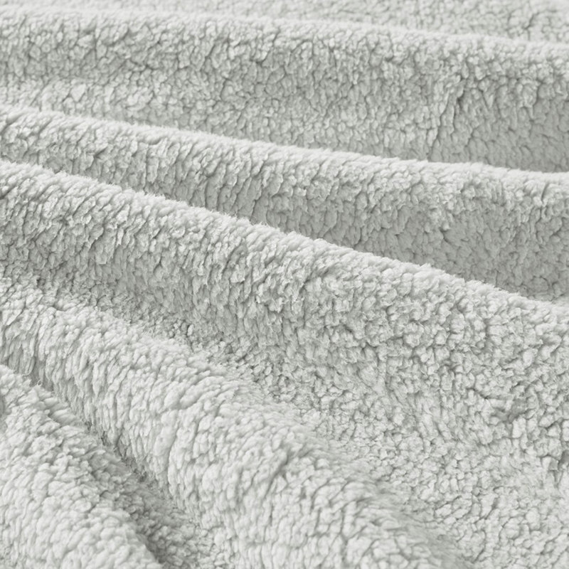 Ensemble d'édredon réversible en sherpa concassé, Gris, Édredon très grand + 2 pièces supplémentaires