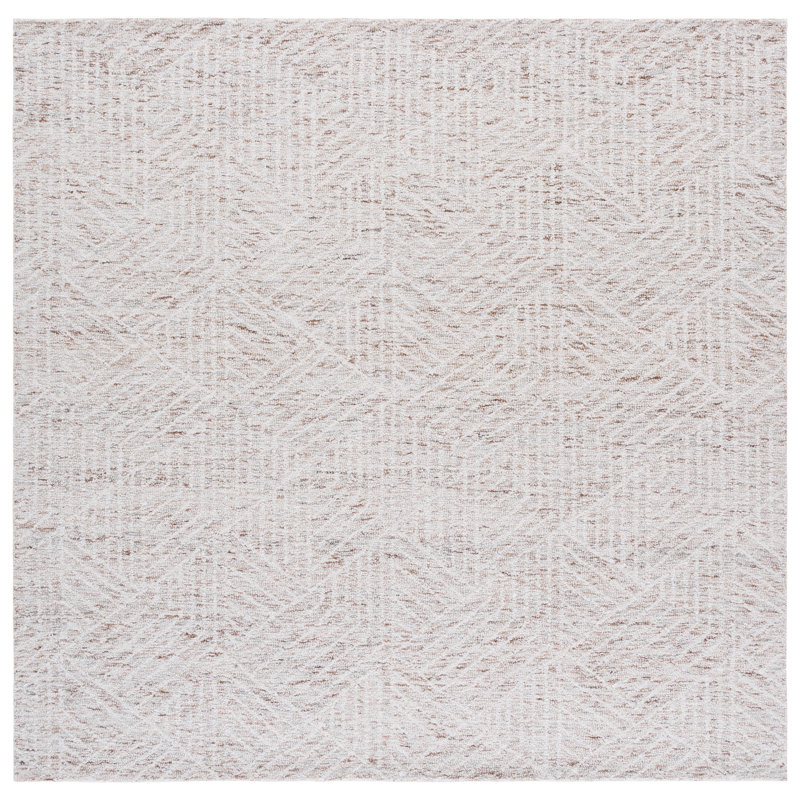 Pine 118 Hand Tufted Wool Pile Geometric Rug, Square 6'