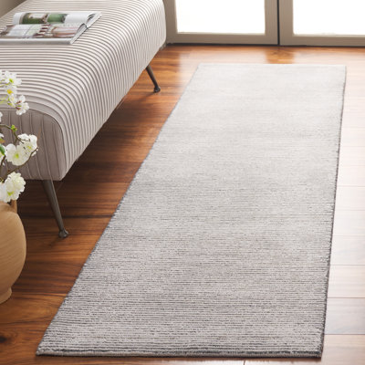 Tapis gris anthracite / ivoire / gris anthracite / ivoire en coton / laine touffeté à la main Xaniah