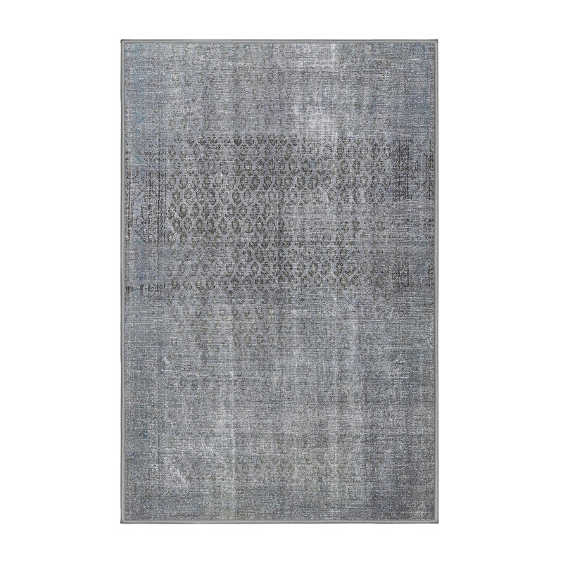 Tapis oriental en laine gris, Rectangle 6 pi x 9 pi